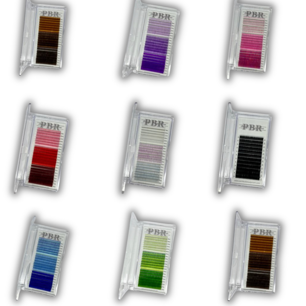 PBR coloured 0.05  curl regular fanning lash extensions - 21 rows - Paisleys Beauty Room