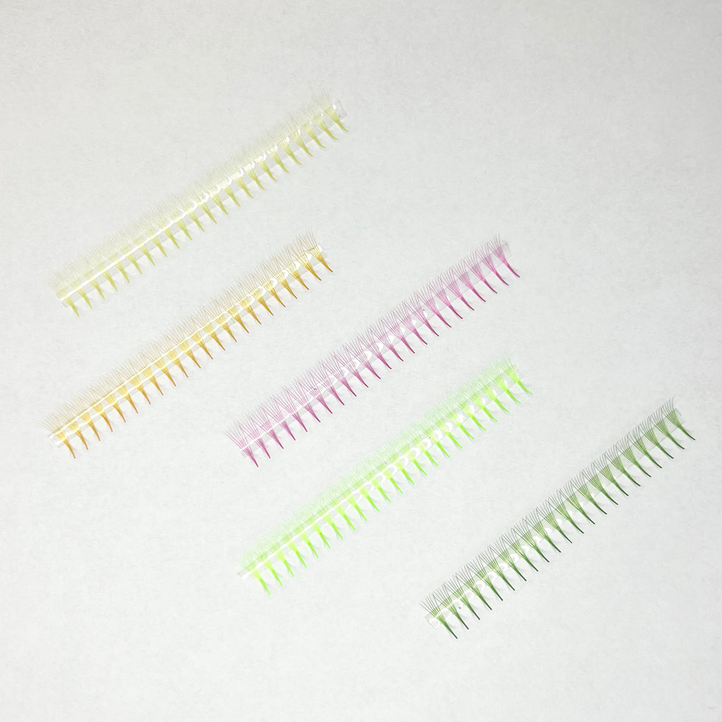 Coloured promade fans - on strip - 6D - Paisleys Beauty Room