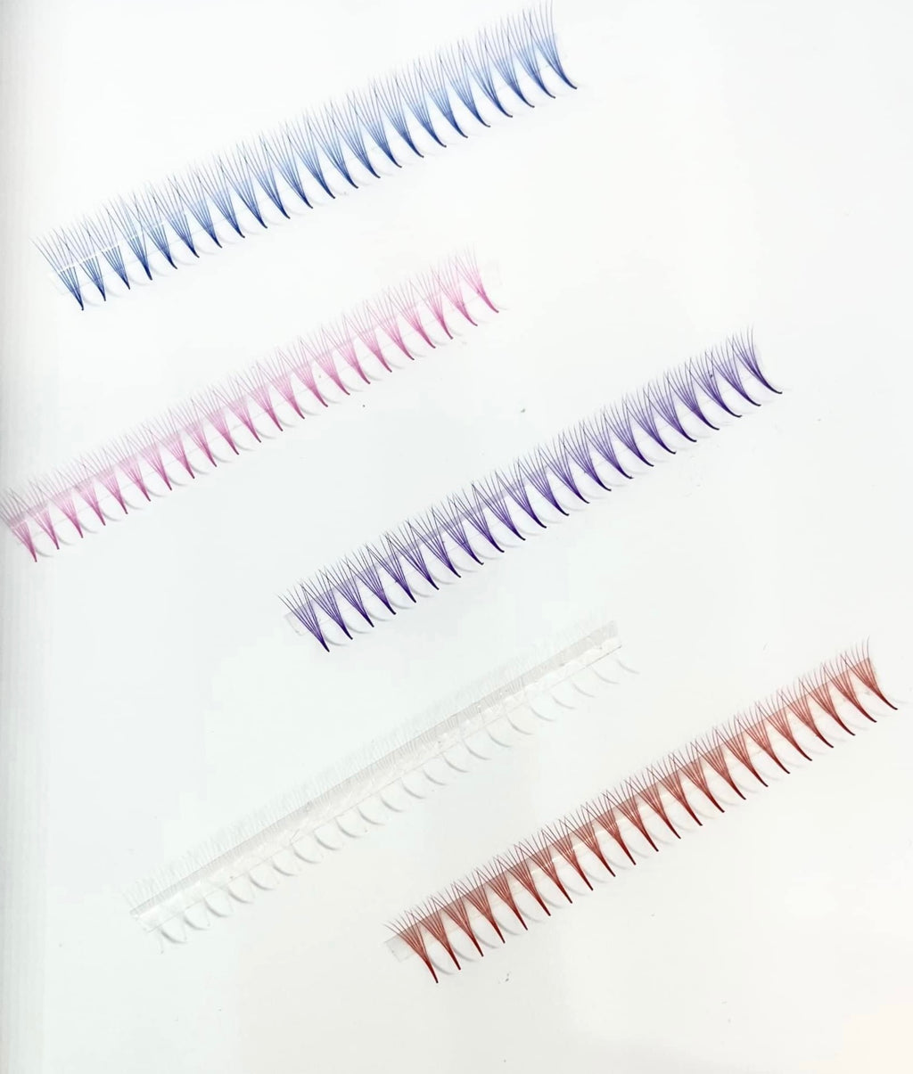 Coloured promade fans - on strip - 6D - Paisleys Beauty Room
