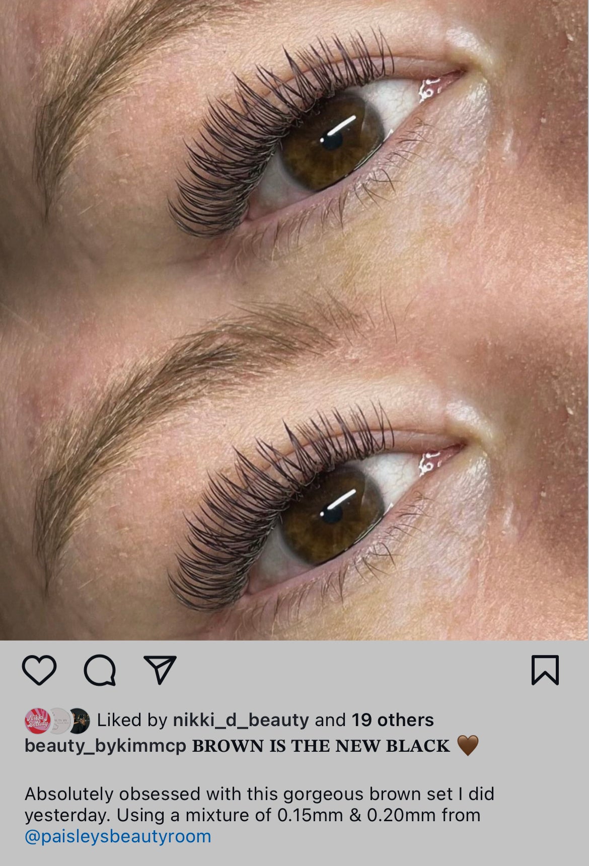 PBR 0.15 Brown matte flat lash 20 rows