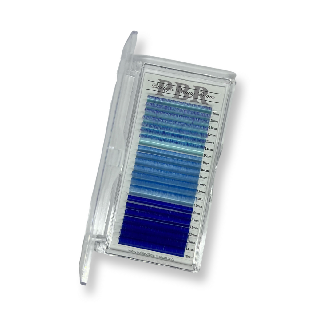 PBR coloured 0.05  curl regular fanning lash extensions - 21 rows - Paisleys Beauty Room