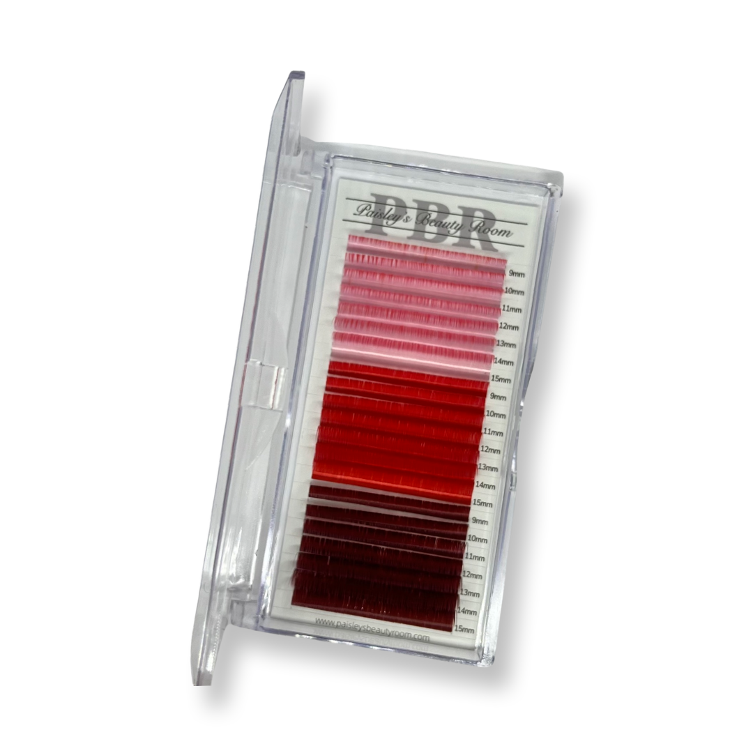 PBR coloured 0.05 D curl regular fanning lash extensions - 21 rows