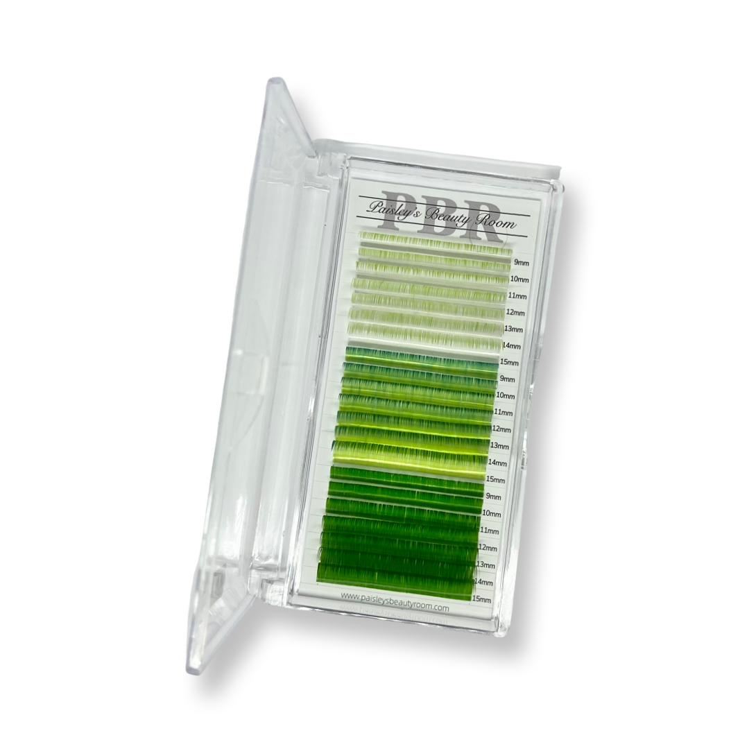 PBR coloured 0.05 D curl regular fanning lash extensions - 21 rows